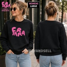 Farra Lyons CO Womens Large Black Crewneck Sweatshirt Pink Logo Made in USA L