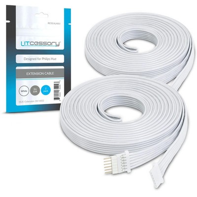Verlängerungskabel für Philips Hue Lightstrip Plus 3m 2 Stück Weiß