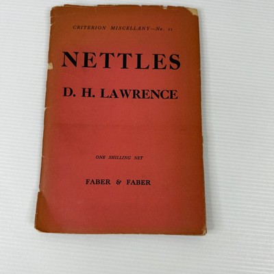 Nettles by D. H. Lawrence 1930 1st Ed. Faber & Faber Criterion Miscellany No 11