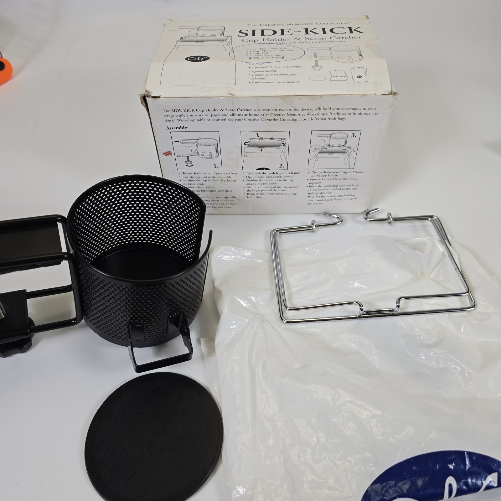 New Creative Memories Sidekick  Cup Holder & Scrap Catcher Scrapbooking Sewing