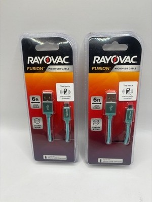 Rayovac Fusion Micro USB Cable 6 Ft  RV234 TWO pack