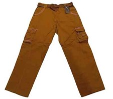 New Men's KNOCKOUT Cargo Pants with Belt - Camel 1969 - Plus sizes Available
