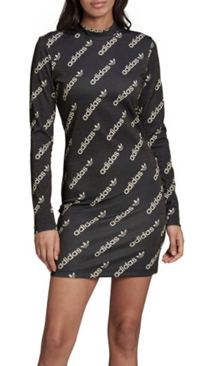 adidas Long Sleeve Dress Black Size Medium NEW + FAST SHIPPING