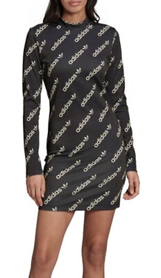adidas Long Sleeve Dress Black Size Medium NEW + FAST SHIPPING | eBay