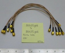 (6) SMA(Male) Gold to SMA(Male) Gold RG316 Cables 12.5" {fo}