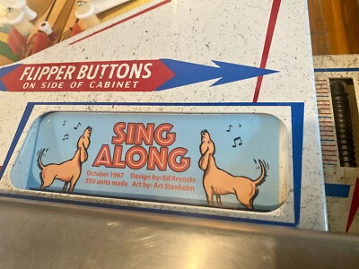 Sing Along Flipper individuelle Schürze Karten Anleitung Regeln Informationen Gottlieb