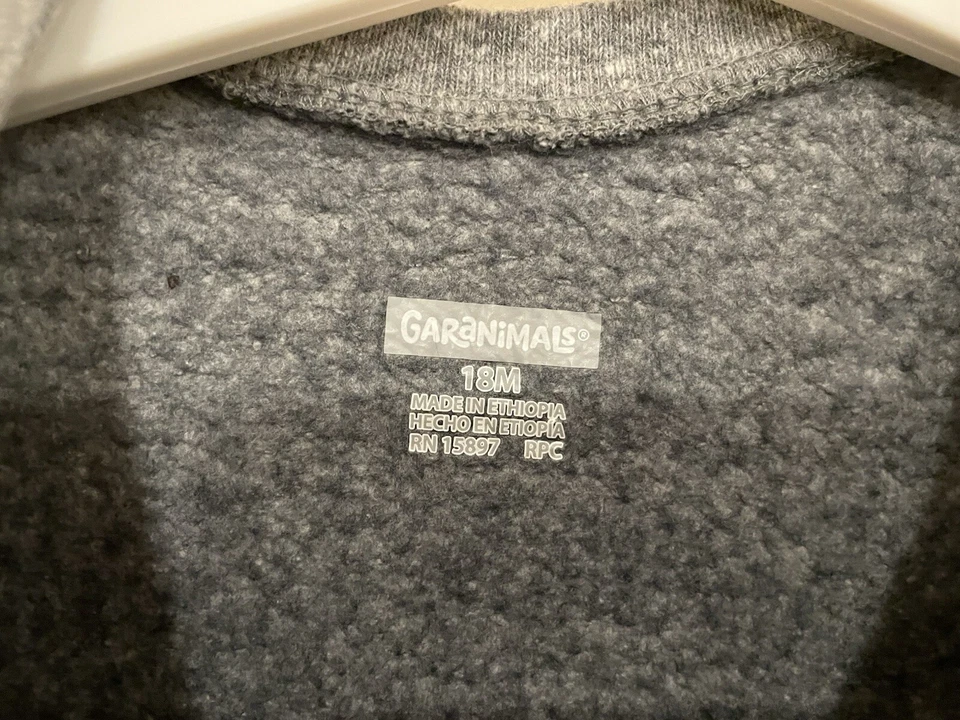 Garanimals Bebé Niñas Brillo Fresco Bebé Vibraciones Arco Iris Acogedora Sudadera Gris 18 M Foto 2 de 4