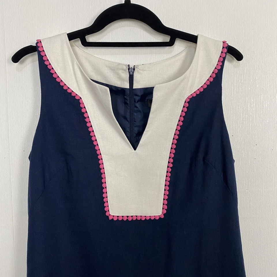 Vestido feminino Kensie azul mistura de linho sem mangas tamanho 6. - Imagem 2 de 4