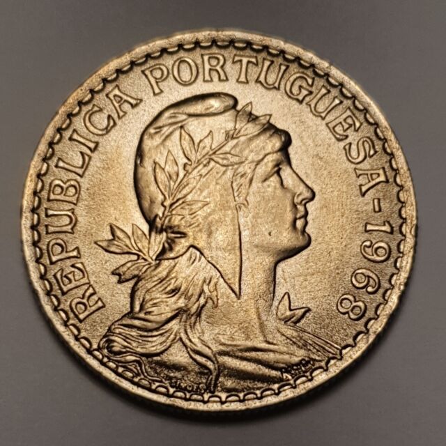 Portugal-1 Escudo 1968-LETZTE JAHRGANG PRÄGUNG-STEMPELFRISCH-ORIGINAL Portugal-1 Escudo 1968-LETZTE JAHRGANG PRÄGUNG-STEMPELFRISCH-ORIGINAL