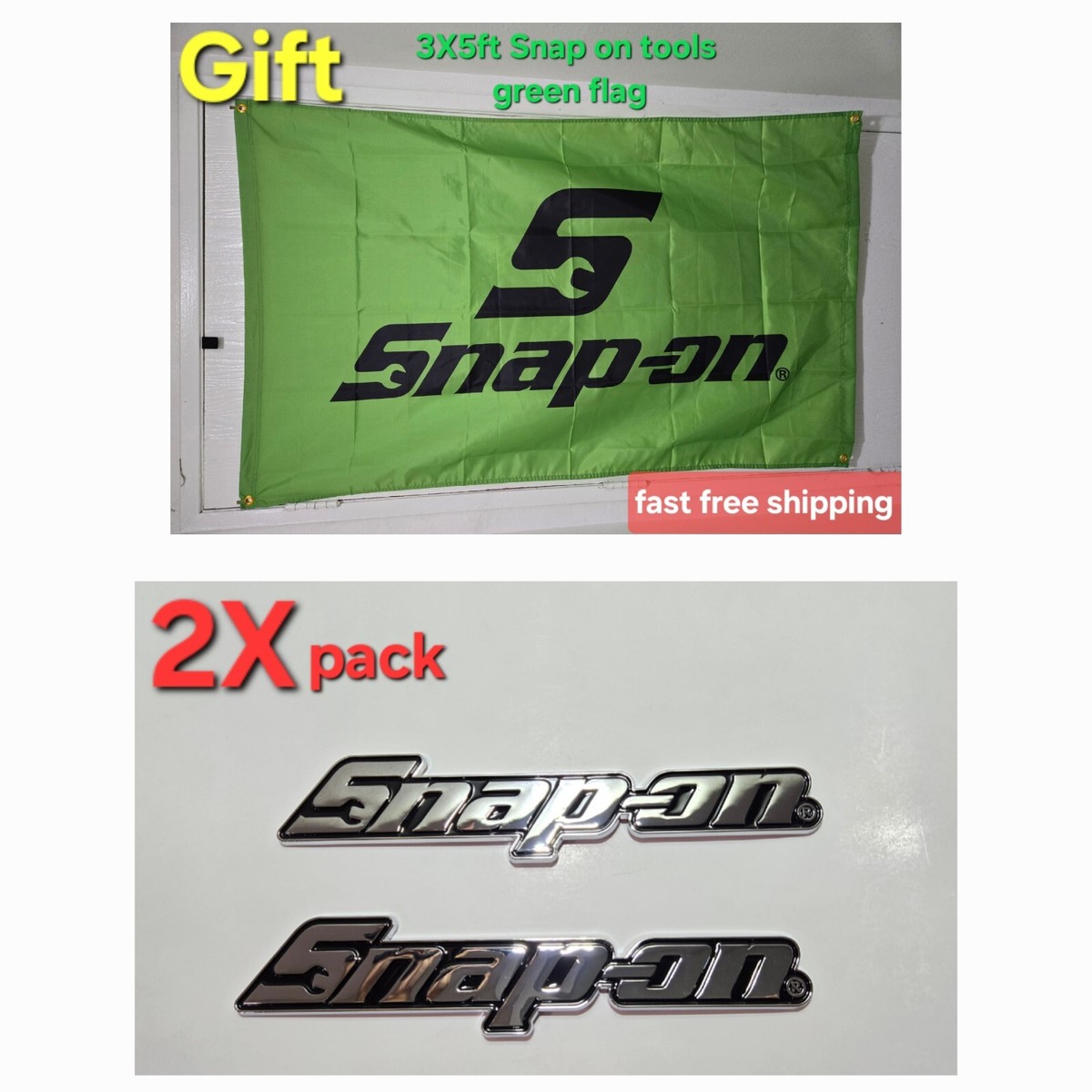 2PACK SNAP ON TOOL BOX LOGO EMBLEM Chrome Plastic Badge Decal 8