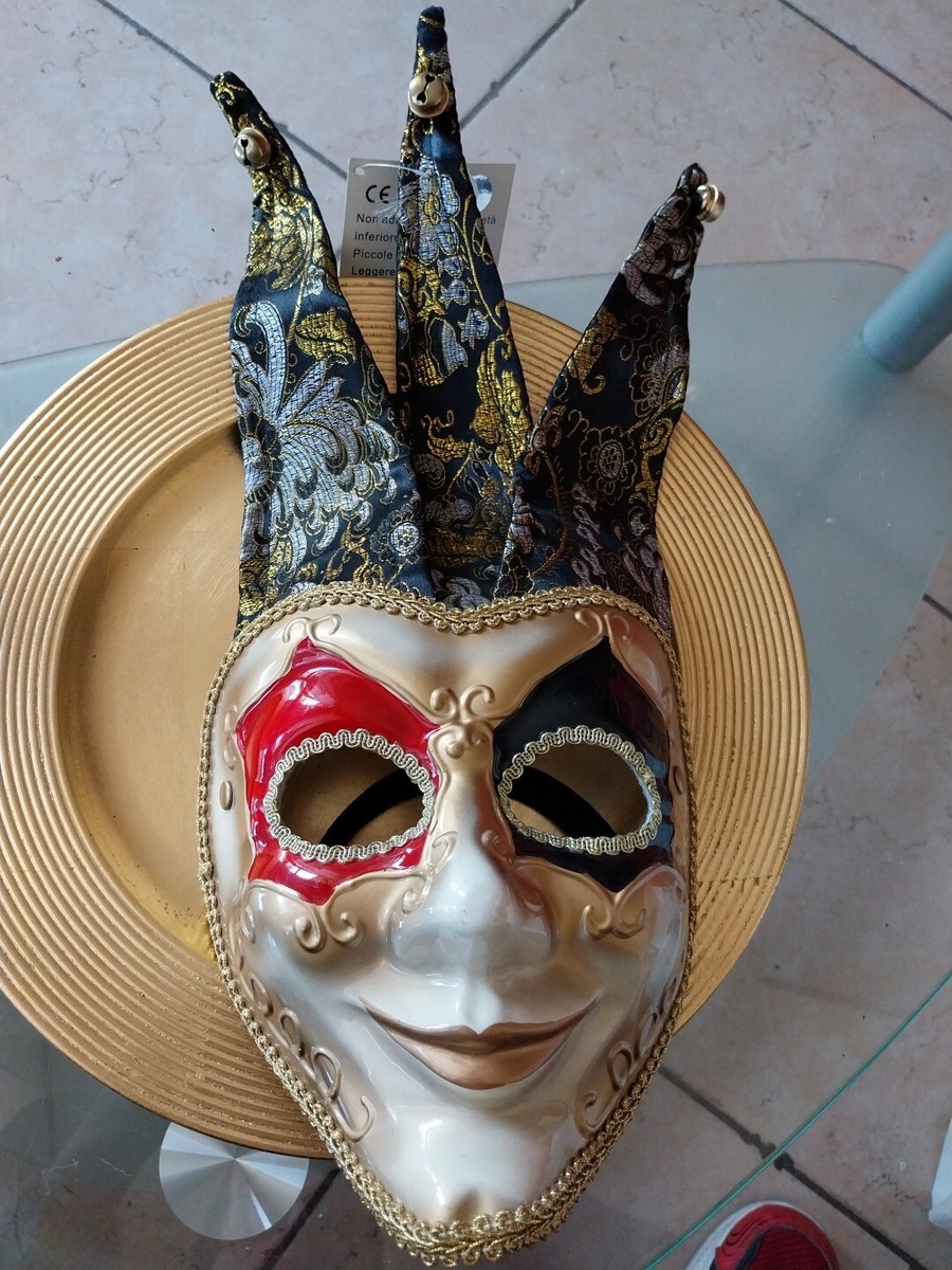 Rarissima Maschera Veneziana per carnevale con campanellino da