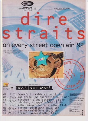 DIRE STRAITS - On every Street Live- Original Werbeanzeige / Werbung / Promotion