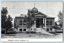 Redfield South Dakota SD Postcard Redfield's Library Building Exterior Tree 1911