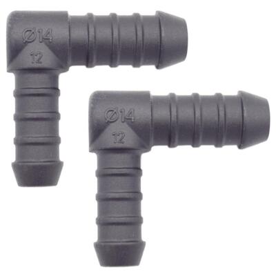 2 x YOU.S Schlauchverbindungsstück RGV Ø 12x14 mm 90° Winkel L-Form Reduzierer