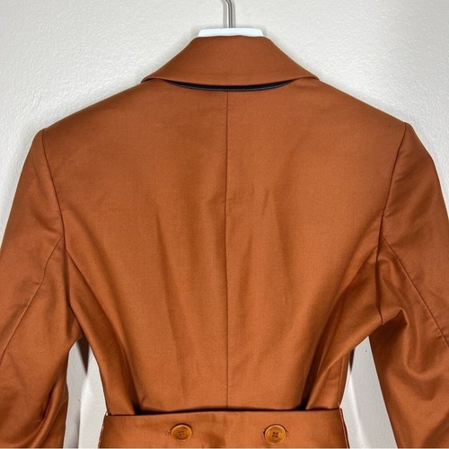 Altuzarra Olivisi Double Breasted Cottom Blend Jacket Belted Blazer Nutmeg - Picture 7 of 16