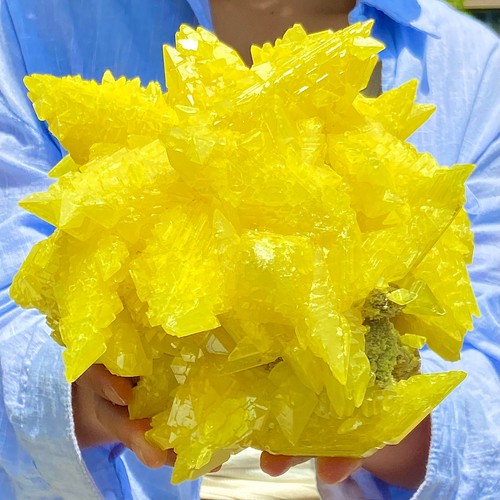 5.68LB Rare natural sulfur crystals - bright yellow collected mineral specimens - 第 6/14 張圖片