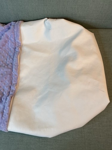 Bub Baby Changing Pad Cover Half Purple Minky Dot Half White Vinyl Zip Apart - Picture 3 of 18