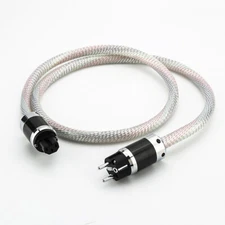 15Core 7N Silver Plated US EU Hifi Power Cable Cord with Carbon fiber power plug