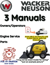 WACKER NEUSON SM325-24W MINI LOADER OPERATORS ENGINE REPAIR PARTS MANUAL PDF USB