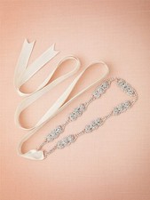 Crystal Chain Wedding Dress Belt Rhinestone Bridal Sash for Bride Bridesmaids