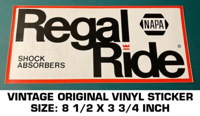 Regal Ride Decal REGAL-RIDE SHOCK ABSORBERS VINYL DECAL STICKER - NAPA - VINTAGE NASCAR ...