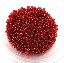 SIZE 8/0 RED S/L 28 Grams GLASS SEED BEADS LOT