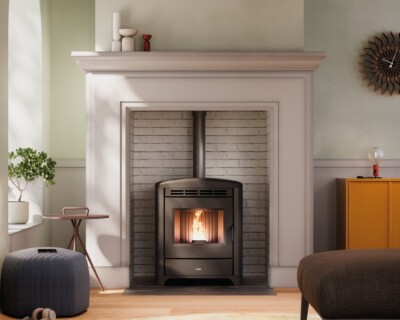 Poêle à Granulés Cadel Hublot 6 UP Twin - Classe A+, Dimensions 60,5x61,4x74,9 Cm, Neuf, Origine Italie