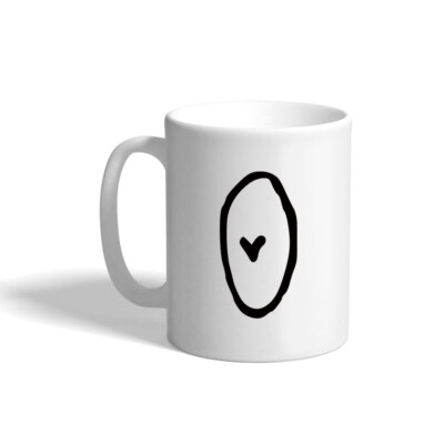 Ceramic Coffee Mug 11 Ounces ''O'' Love Heart Monogram Letter O Tea Cup Love