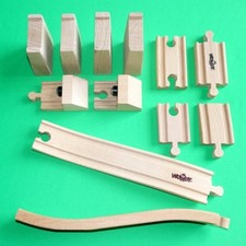 HOLZEISENBAHN SCHIENEN # Stopper Brücken Pfeiler Gerade Verbindungsstücke 90563