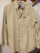 Chaps  long sleeves dress shirt , size Medium , yellow  with stripes