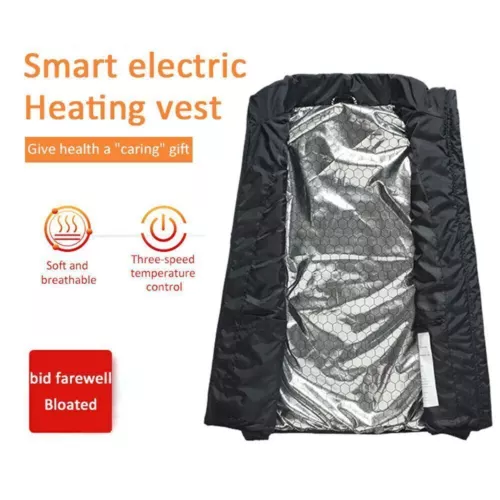 Heated Vest 9 Heating Zones Men Women Heated Jacket Electric Heating Vest (3XL) - Picture 9 of 17