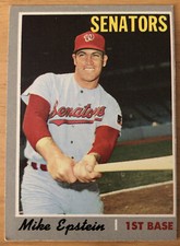 1970 Topps Mike Epstein Baseball Card #235 Senators First Base Low-To-Mid-Grade