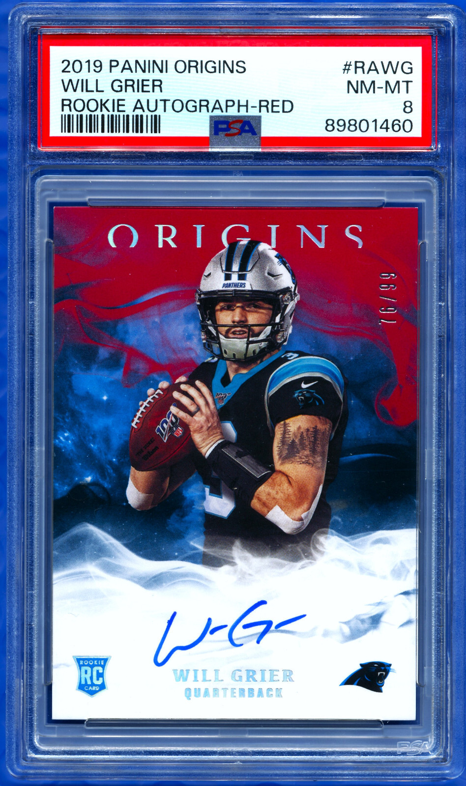 Will Grier Panini Origins Rookie Autographs #RAWG Red