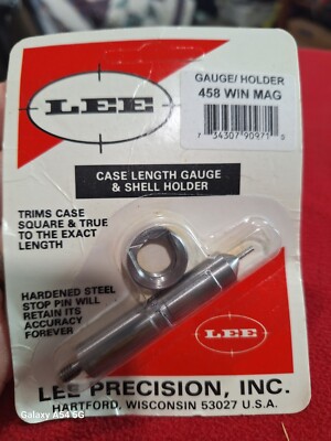 Lee Precision 458 Winchest Case Length Gauge & Shell Holder #90971 New Reloading