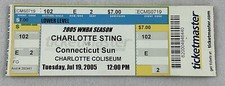 WNBA 2005 07/19 Connecticut Sun at Charlotte Sting Basketball Ticket 
