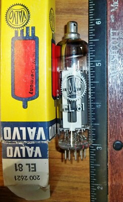Strong NOS VALVO by MULLARD Gray Plate O Getter EL 81 Tube