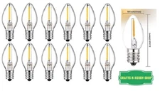 Lot of 12 LED Night Light Bulbs C7 Replacement Bulbs 0.7 watt 120v E12 Base