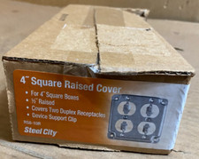 Steel City 4" Square Raised Cover Two Duplex Reseptacles, RS8-10R (Lot of 10)