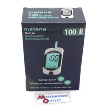 Metene TD-4116 Blood Glucose Monitor Kit, 100 Glucometer Strips, 100 Lancets ..H