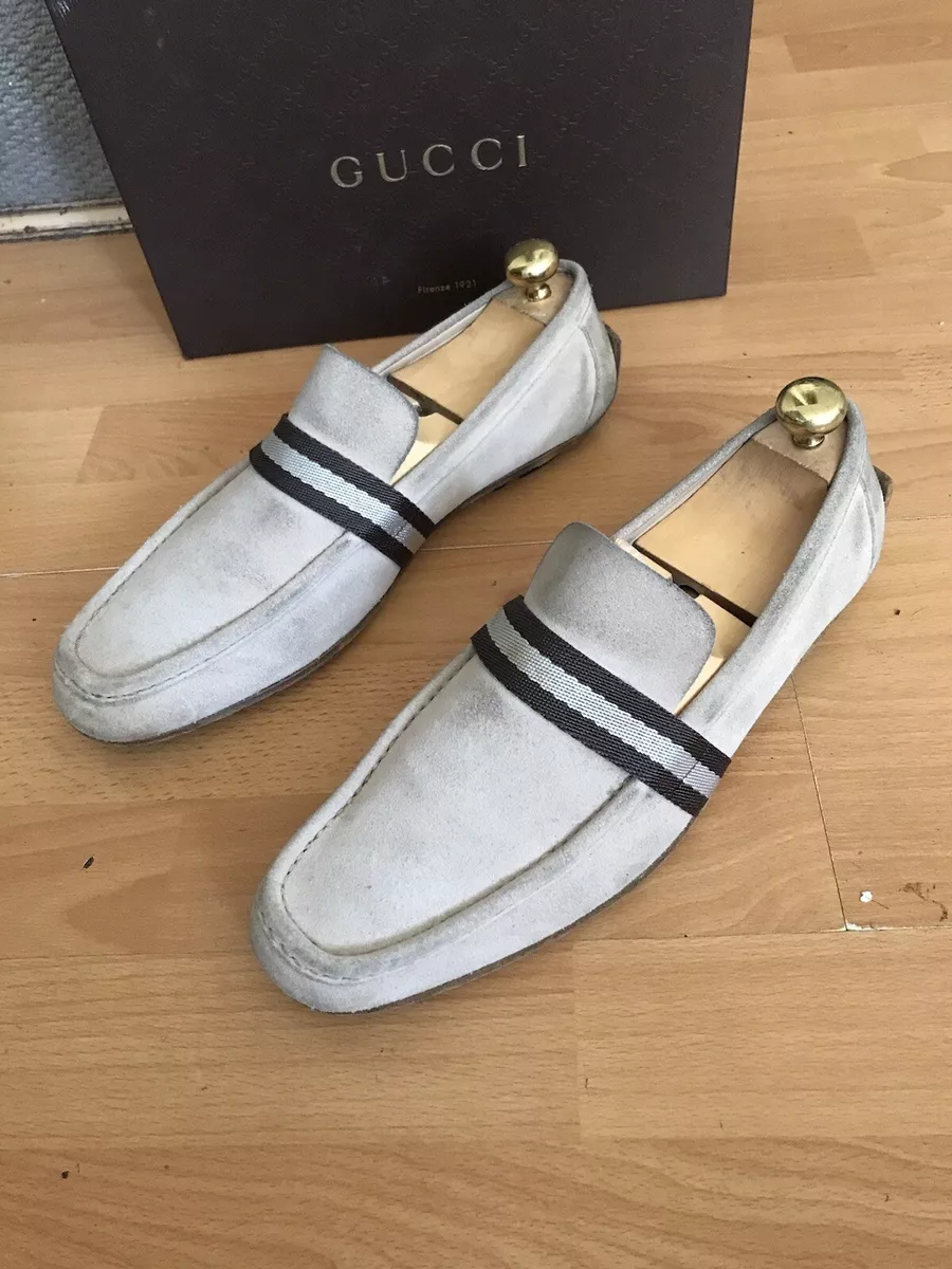 Gucci Mens beige Web Loafers Shoe Uk 9 eBay