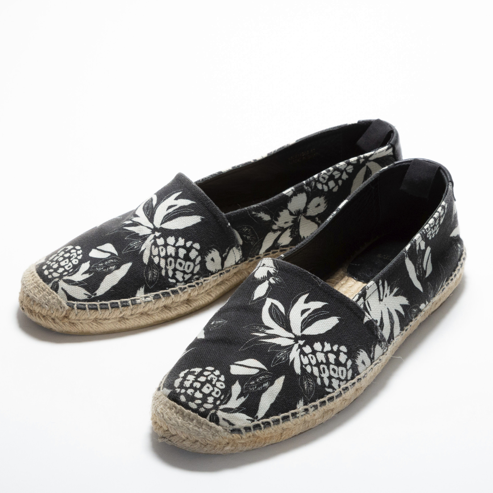 Scarpe casual uomo Saint Laurent espadrille blu tela bianca taglia EU 43 US 9