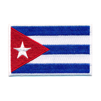 40 x 25 mm Kuba Flagge Karibik Havanna Cuba Flag Patch Aufnäher Aufbügler 0656 A