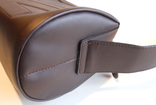 AUTH SALVATORE FERRAGAMO GANCINI WOMEN'S SMOOTH BROWN LEATHER HOBO BAG-NEAR MINT - Picture 7 of 12