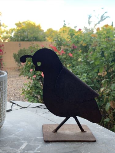 Silhouette d'oiseau rouillé en métal caille art - Photo 1 sur 6