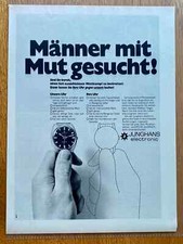 1968 Männer mit Mut gesucht! Junghans electronic Original Vintage Advert Werbung
