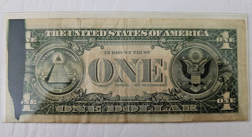 1977 1 Dollar Schein Tinte Morton Blumenthal Schmierdefekt - Bild 3 von 3