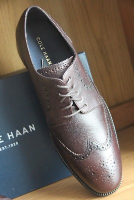 Cole Haan Benton Wingtip Oxford II Shoe Mahogany Brown Men 