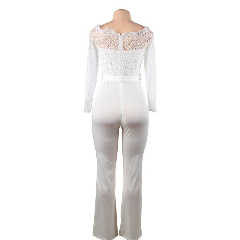 Suzanjas Jumpsuit in weiß mit Spitzen am Oberteil und Ärmel Größe M-XL / 38-44 - Bild 4 von 4