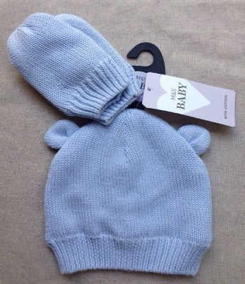 m&s baby hat and mittens