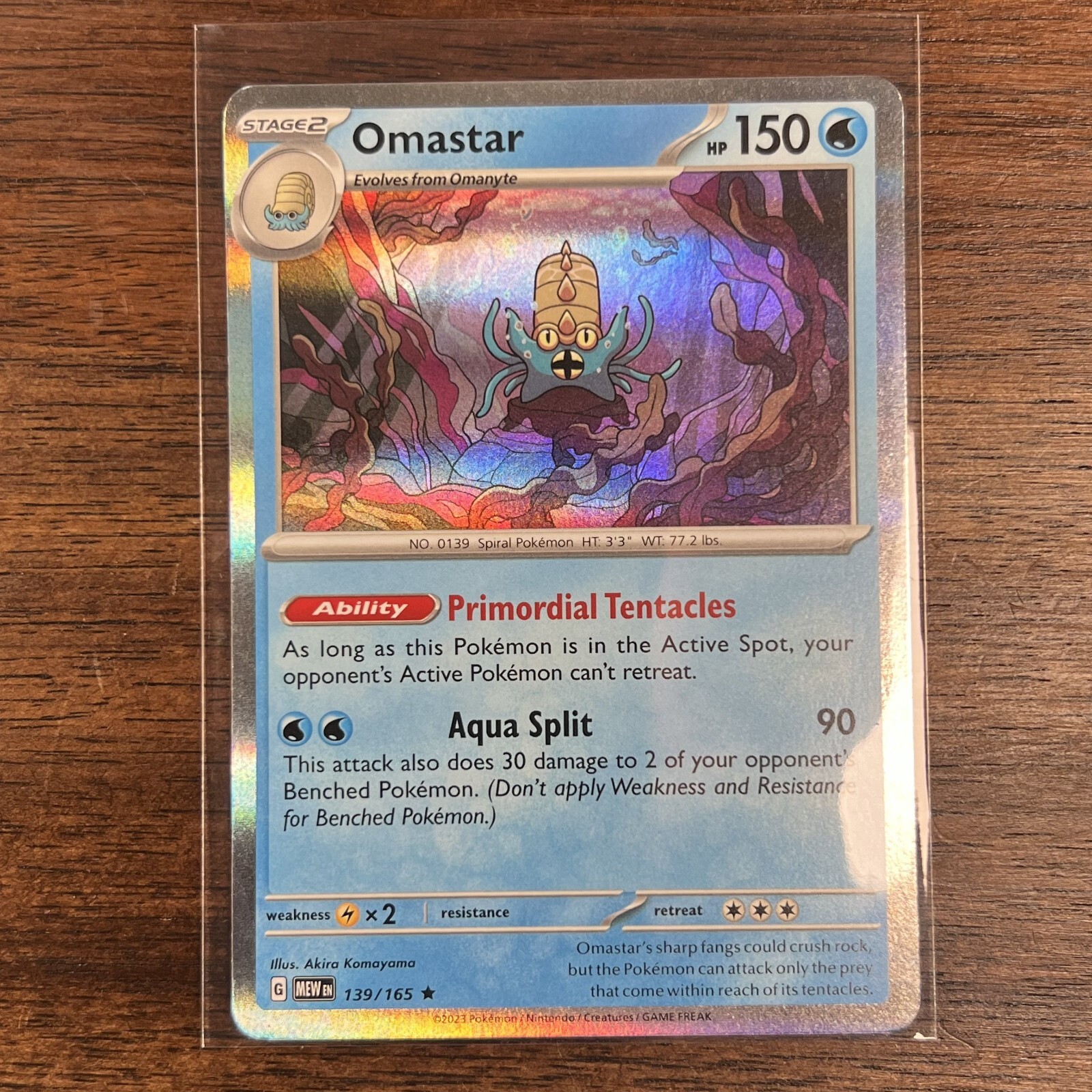 HOLO Omastar 139/165 NM / M - 151 Scarlet Violet Pokemon Card